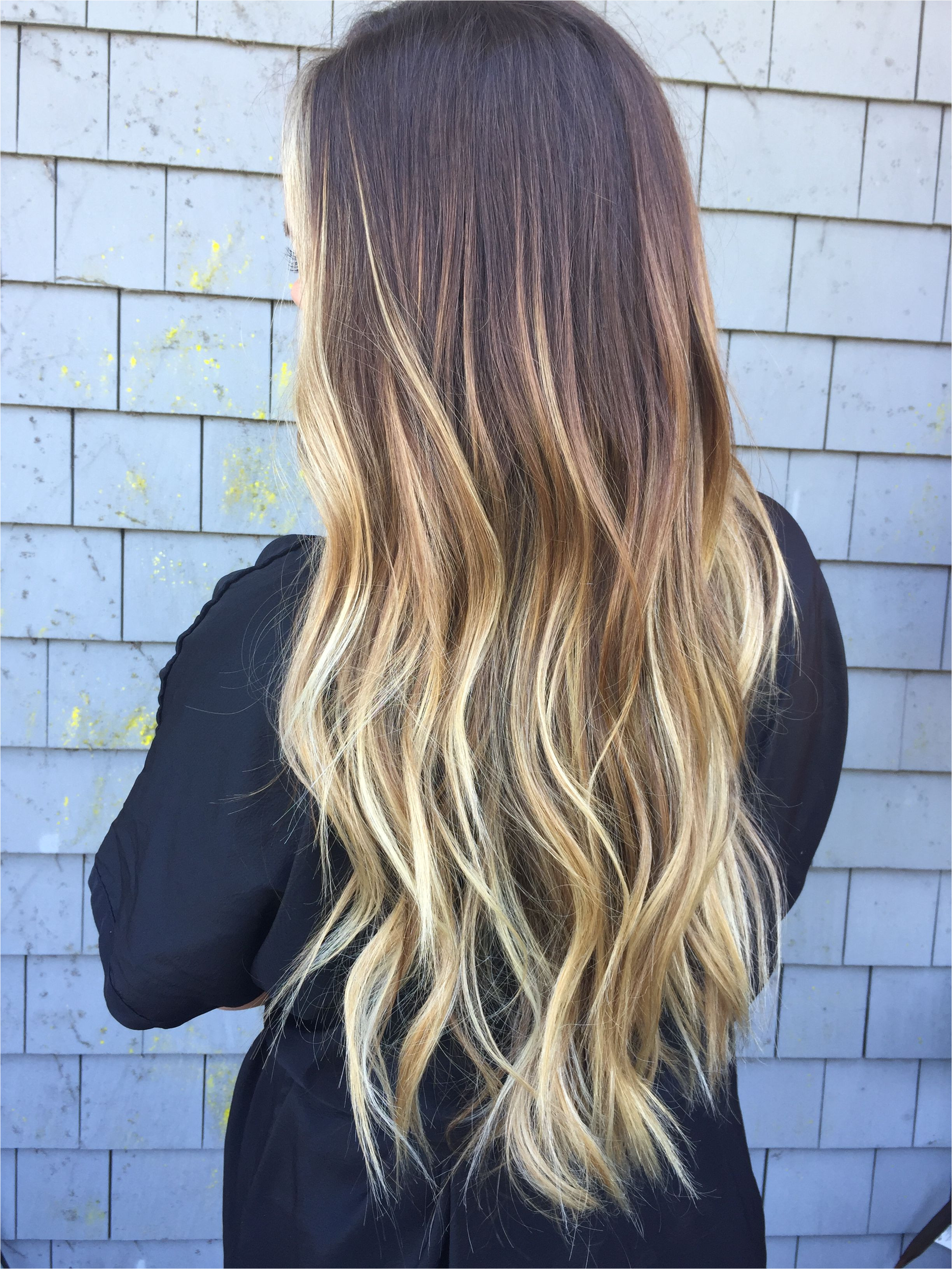 Baliage blonde and brunette ombré fallbre dark roots blonde ends by kristy harris dipietro todd mill valley