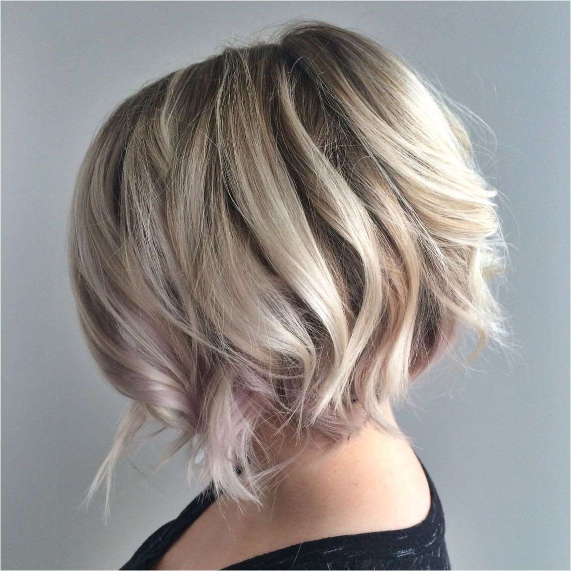 Blonde textured Bob with undercut Platinum Blonde Blonde Balayage Blonde highlights Ashy blonde