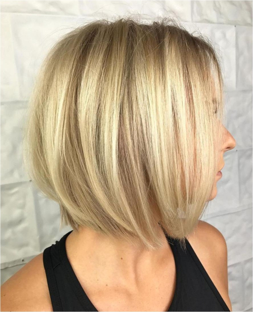 Blonde Bob With Roots Fade