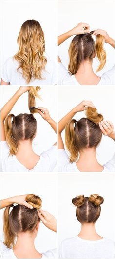 DIY double bun hair tutorial Two Buns Hairstyle Hair In A Bun How To