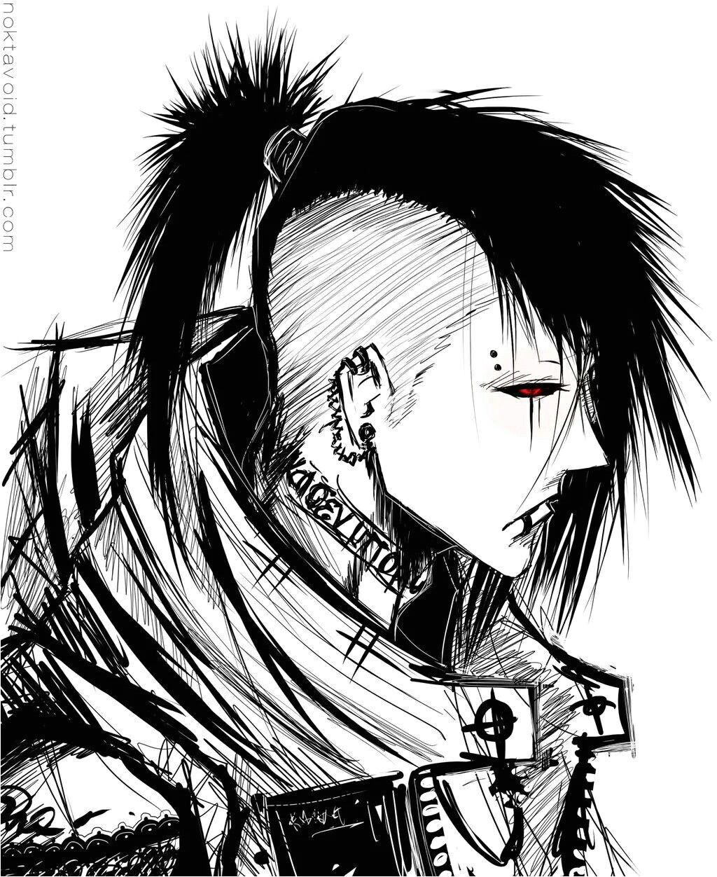 Uta with a more punk looking hairstyle