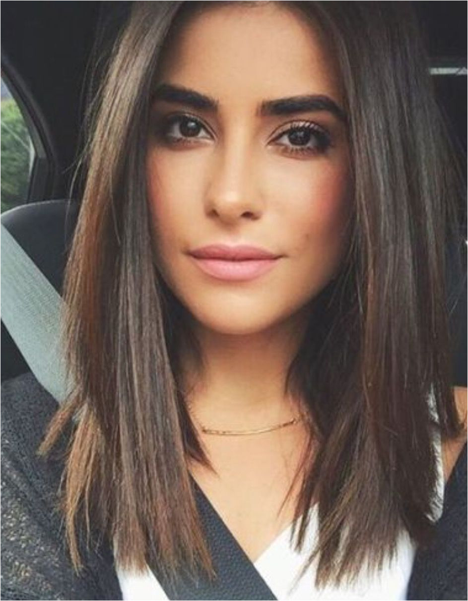 Beautiful straight brown hair minimalist style with blunt cut