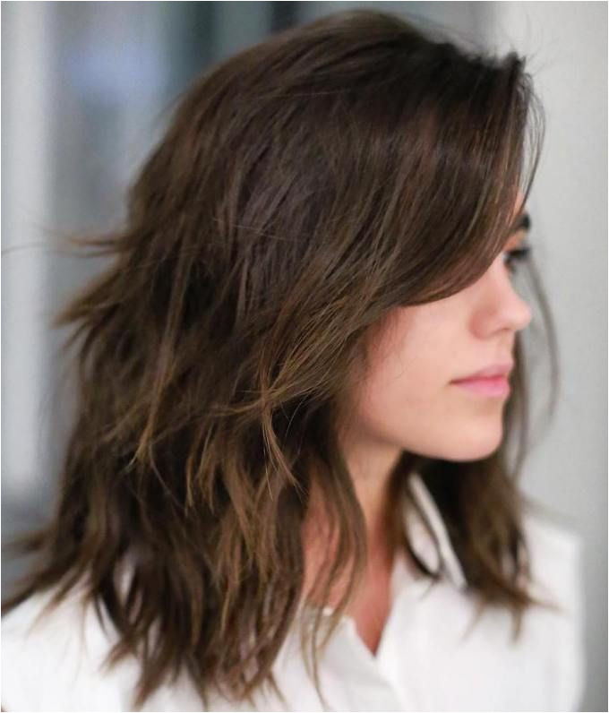 Brown Shag Hairstyle For Medium Hair