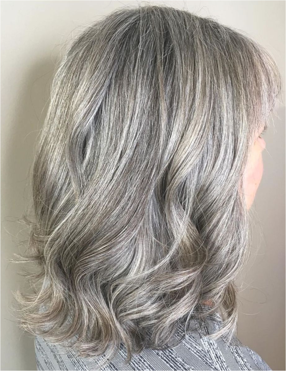 Medium Length Wavy Gray Hairstyle