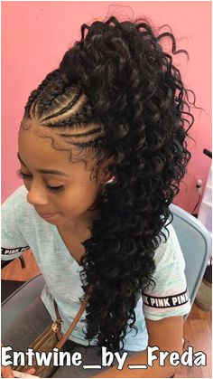 Braids and a side ponytail Hair Dos Curly Ponytail Ponytail Styles Braid Styles