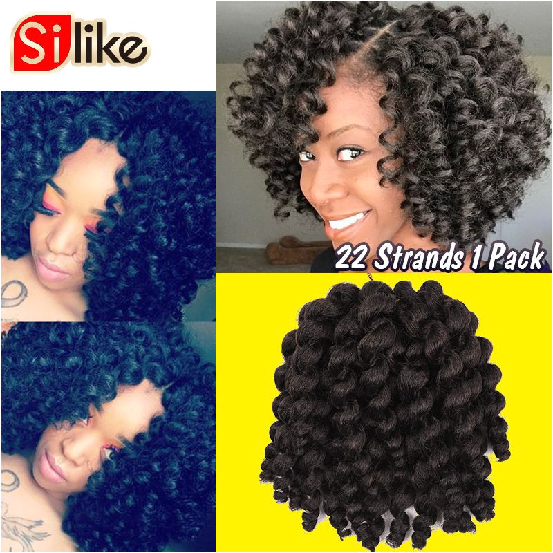 22 Roots Jamaican Bounce Crochet Twist Braids Hair 6 Jumpy Wand Curl Hair Extension African Collection Braiding Hair For Women