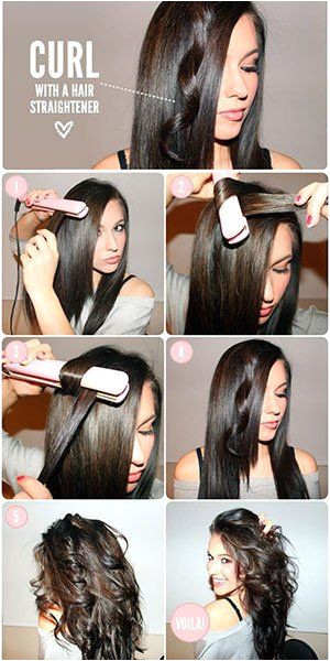 Curls Hairstyles Using Straightener Curl Hair with Flat Iron Curling with Straightener Hacks How to