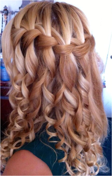 Waterfall Braid for Curly Hair