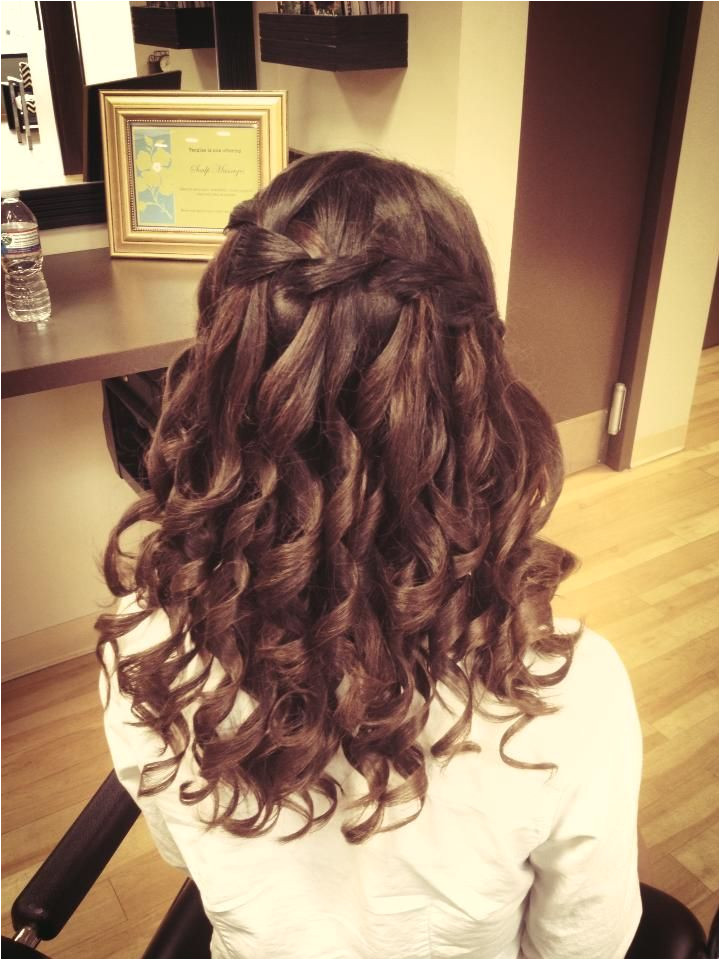 waterfall braid prom hair