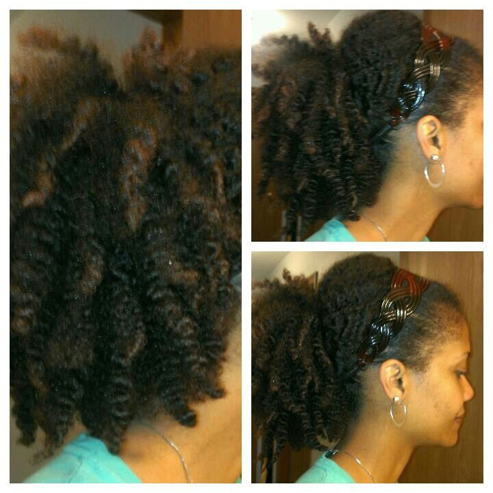 Twist out pulled back N to loose ponytail