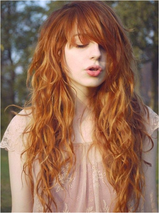 long red curly hairstyle