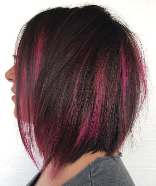 Dark Brown Hair With Magenta Highlights