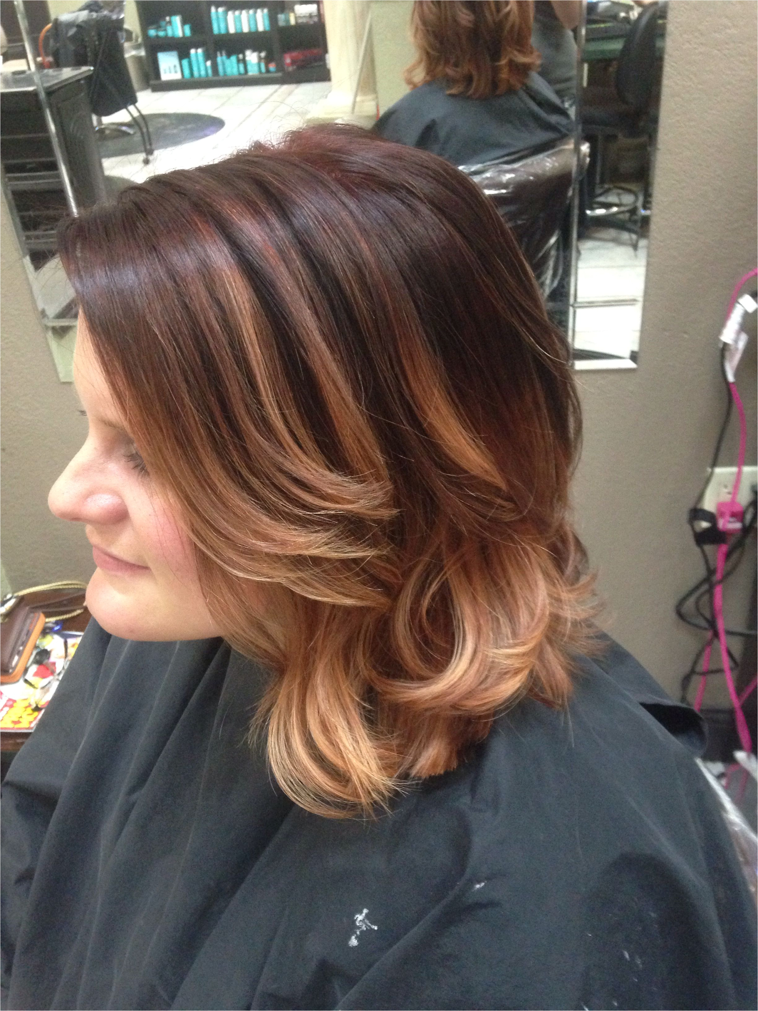 Highlights lowlights summer bob Brown brunette blonde