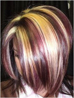 burgundy hair with blonde highlights Google Search