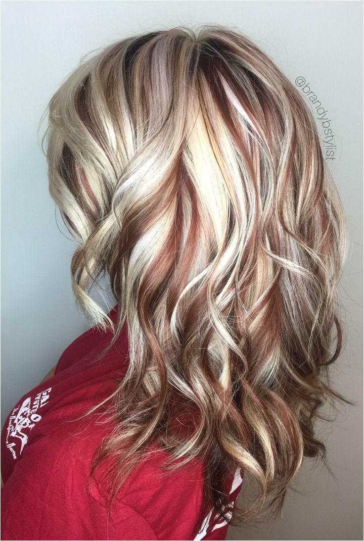 TerrificTresses loves to display radiant hair color as seen in this pin Creamy blondes with hints of auburn perfectly work a pretty mix of highlights