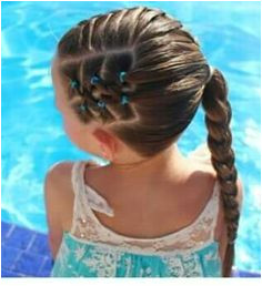 Criss cross side Dutch braid side into back pony braid Baby Girl Hairstyles Princess