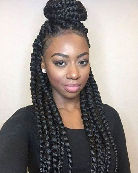 Box Braids African American Braided Updo Hairstyle