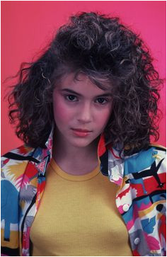 Young Alyssa Milano in 1986 80s Style 80s Curly Hair 1980s Hair Celebrity