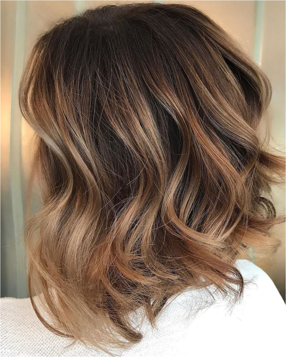 Caramel Highlights For Lob