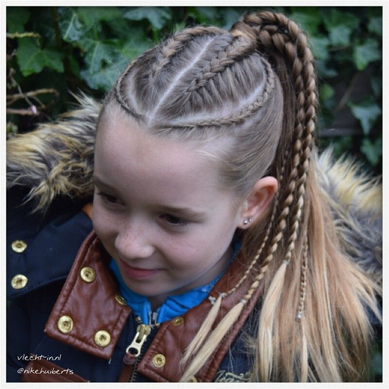 Dutch braids and micro braids into ponytail