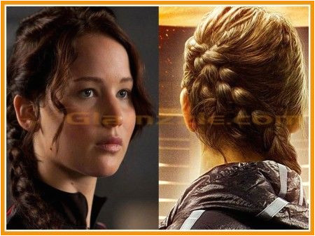 Katniss Everdeen Braid Hairstyle Hunger Games Front and Back View