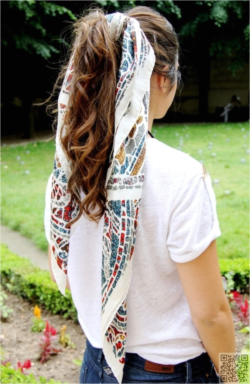 7 Ponytail 7 Different Ways to Wear a Scarf This Winter â Fashion Winter