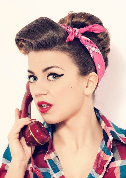 "Rockabilly" Super cute Short Hair Styles Bandana Hairstyles For Long Hair