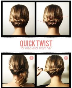 bun for short hair so simple Quick Updo Easy Updo Easy Hairstyle