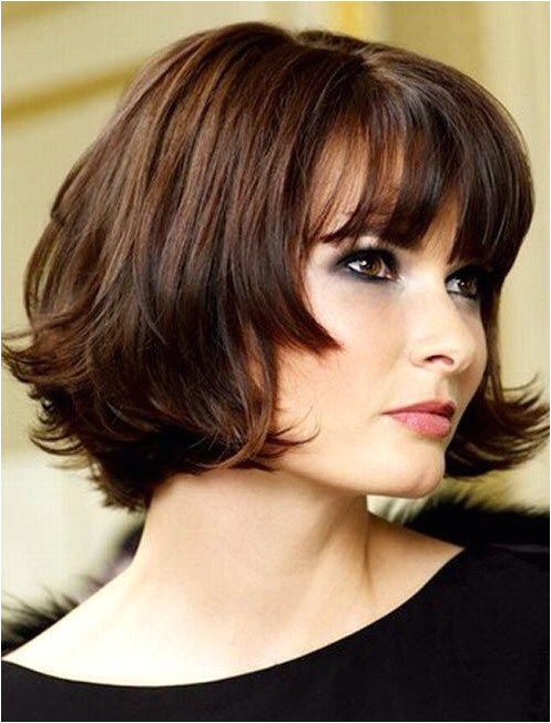 Cute Chin Length Hairstyles For Short Hair Bob With Blunt Bangs