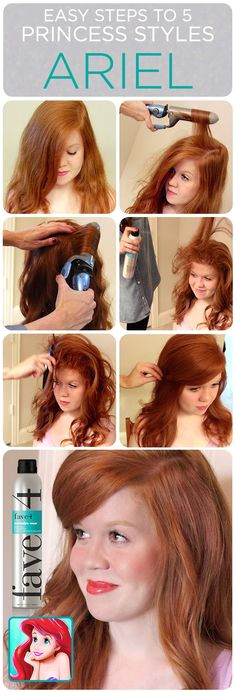 Halloween Hair Tutorials Disney Princess Styles Ariel Disney Hairstyles Disney Princess