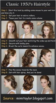 Fifties hair 1950s Hair Tutorial Vintage Updo Tutorial Vintage Hairstyles Tutorial Diy Wedding