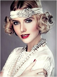 Bride s retro finger curls 20 s Gatsby bandeau bridal hair Toni Kami Wedding Hairstyles â¥ â Wedding