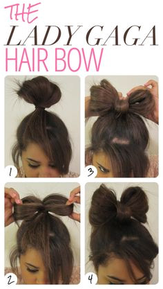 Bun Bow Hairstyle via Lady Gaga Hair Wacky Hair Haar Make up