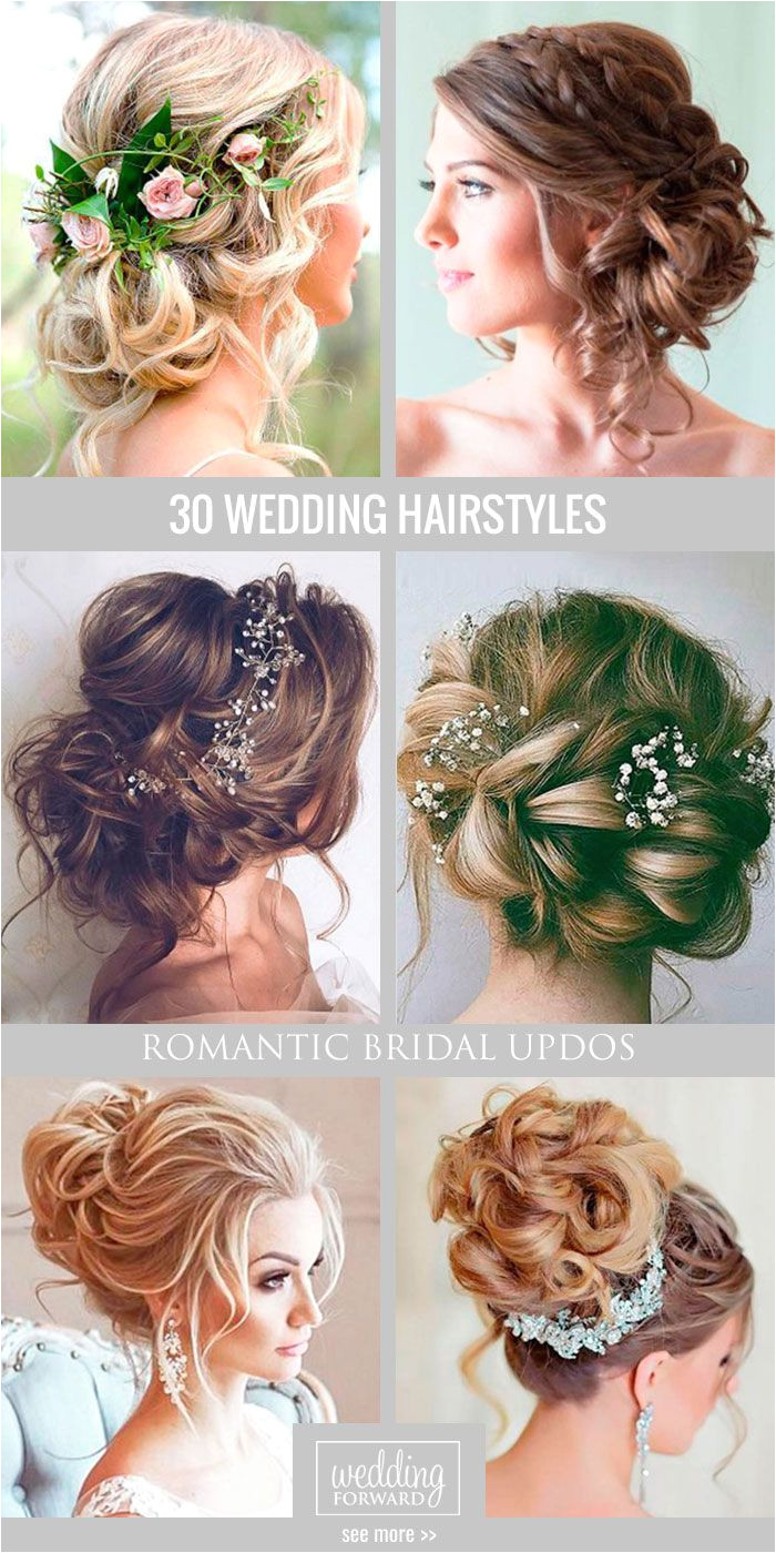 30 Most Romantic Bridal Updos & Wedding Hairstyles â¤ From high volume &…