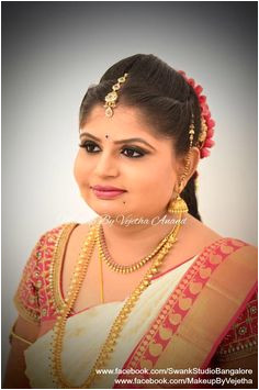 Our sweet and bubbly bride Bindu is all smiles after her makeover for her muhurtam