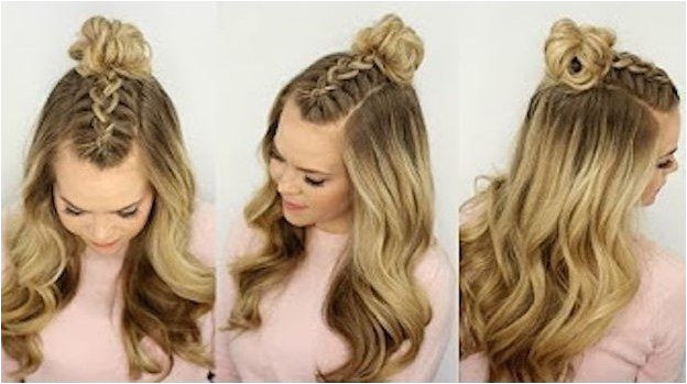 Half Up and Half Down Hairstyles for Prom Mohawk Braid Top Knot