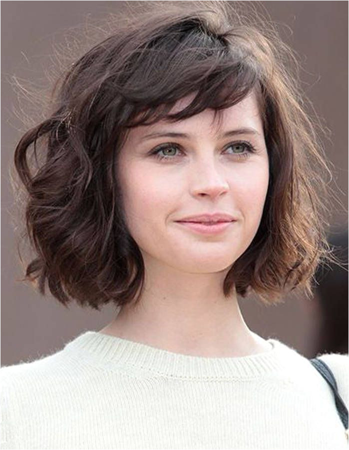 Curly Bob With Fringe Short Hair With Bangs For Round Faces Medium Bob With