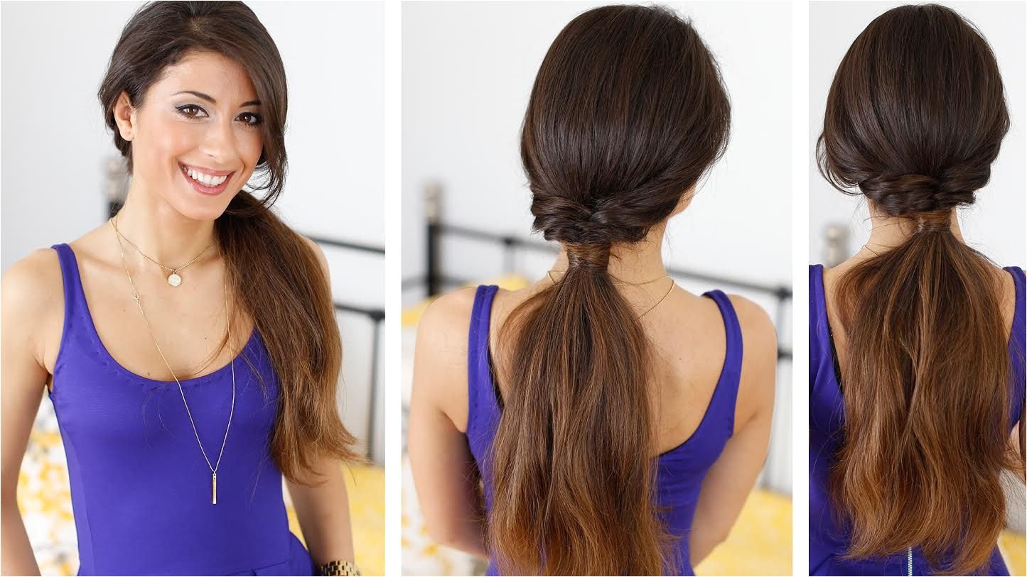 Quick and effortless ponytail hairstyle with Luxy Hair Extensions to learn how to achieve this simple and easy hairstyle LuxyHairExtensions