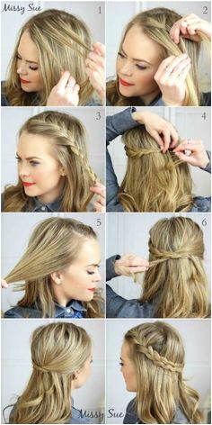 DIY French Braid Tie Back diy hair ideas diy ideas easy diy diy beauty diy hair diy fashion beauty diy diy style diy braid hairstyles diy hair style hair