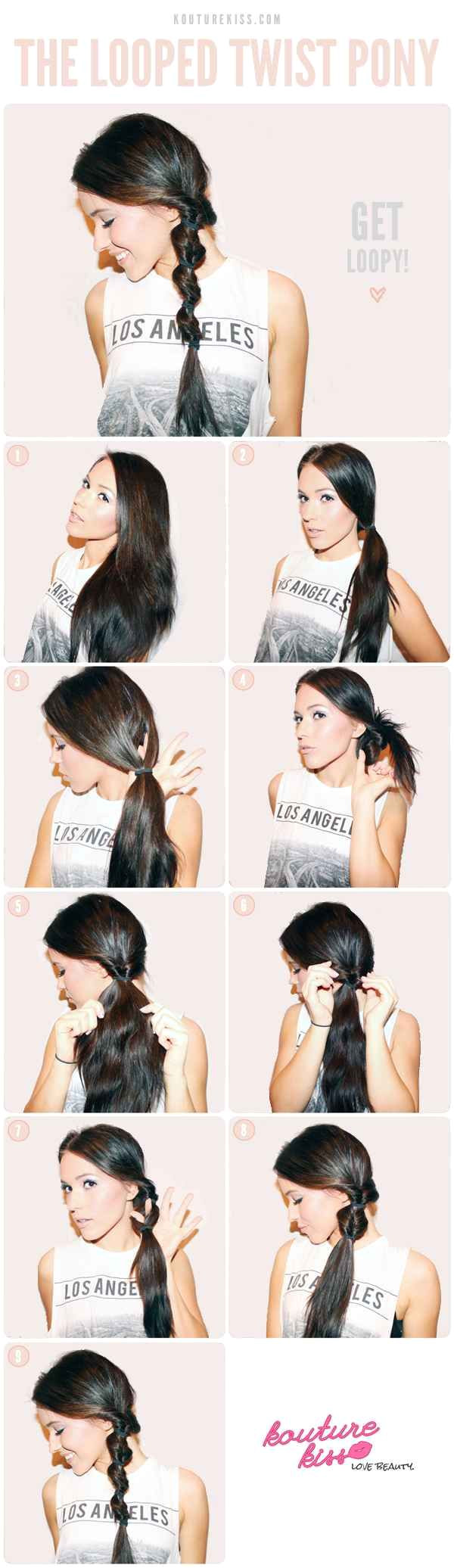 twist your hair into these playful loops Easy Beach Hairstyles Hairstyles With Wet