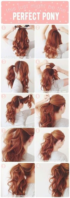 33 cute and simple DIY tutorials of easy hairstyles for straight hair Half up pony tails side bangs up dos messy buns and great looks for schools