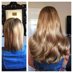 Before and after hair extensions