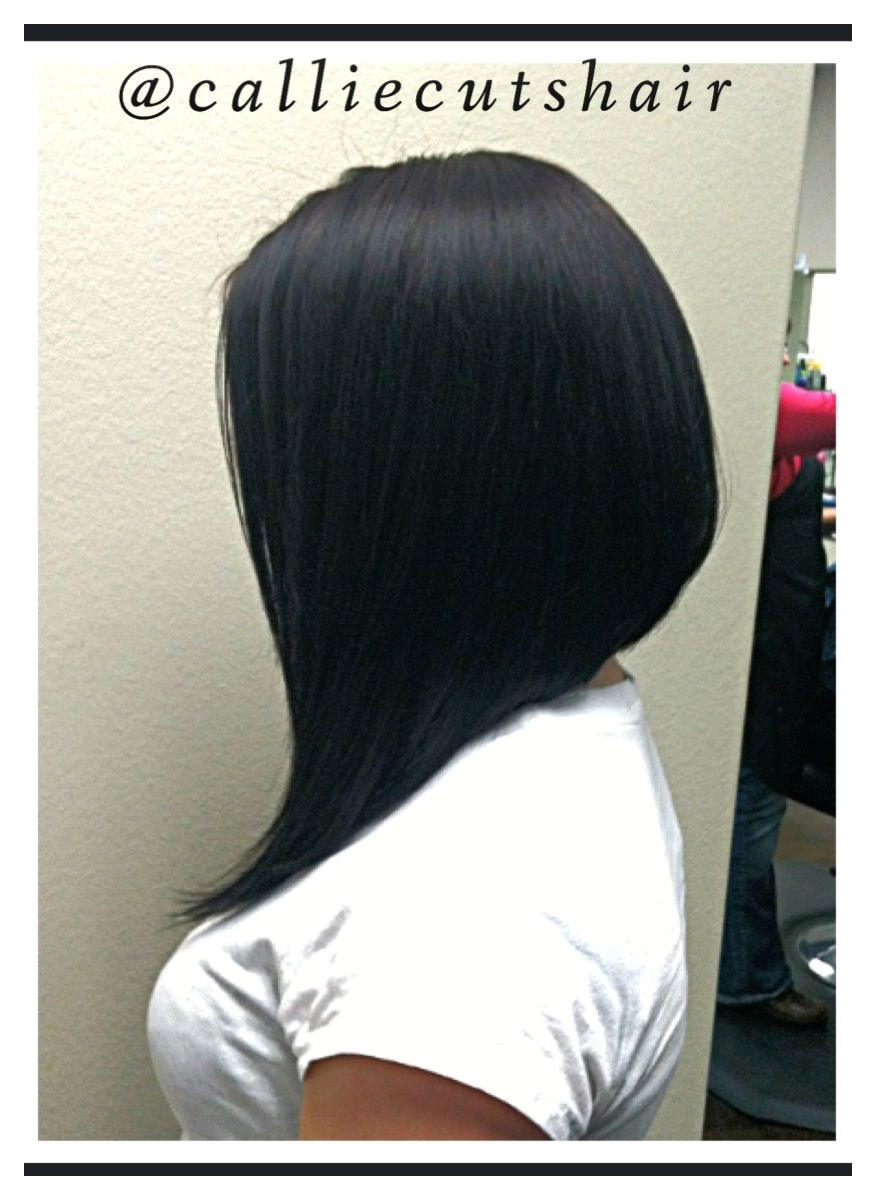 Dramatic long a line haircut