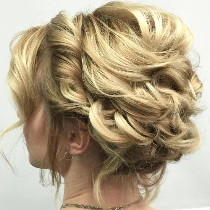 Blonde Messy Updo For Shorter Hair