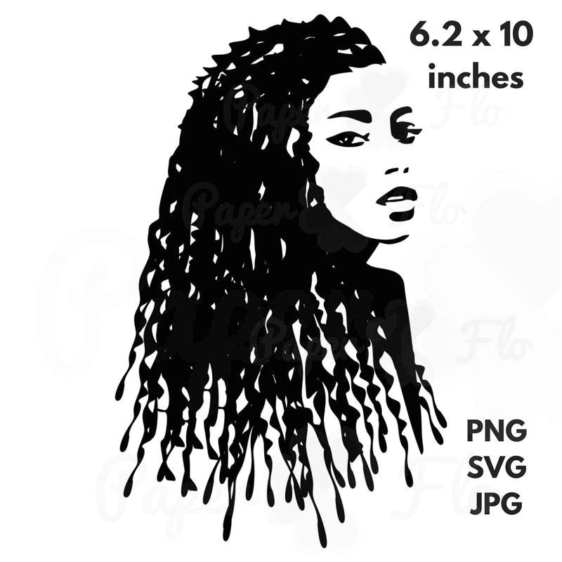 Dreadlocks SVG Clip Art locs SVG files african american art black girl svg digital art african clip art black woman birthday tshirt svg