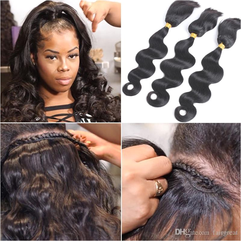 Fairgreat Braid In Bundles No Sew No Crochet No Glue Best Straight & Body Wave Human Hair Weave Natural Color Virgin Hair Bundles Wholesale Hair Wefts Cheap