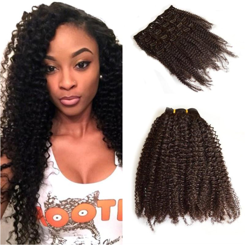 Malaysian Human Hair Afro Kinky Curly Clip Ins Extension 4b 4c Kinky Curly Clip Ins For Black Women FDSHINE HAIR Glue In Hair Extensions Uk Weft Hair