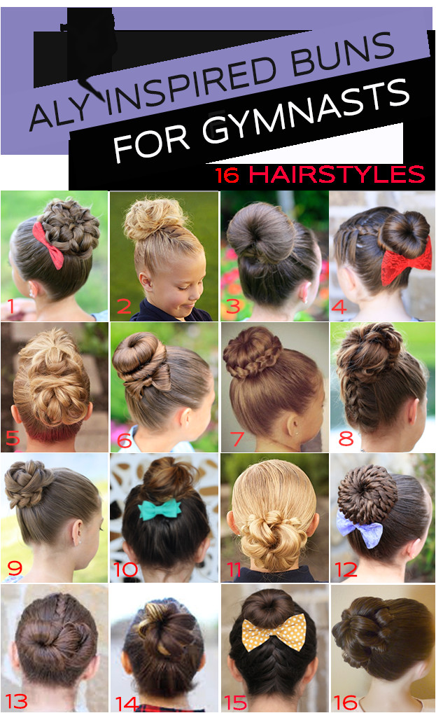 16 Gymnastics Hairstyles for petition Day The Bun Edition