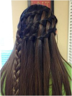 3 waterfall braids into a regular braid