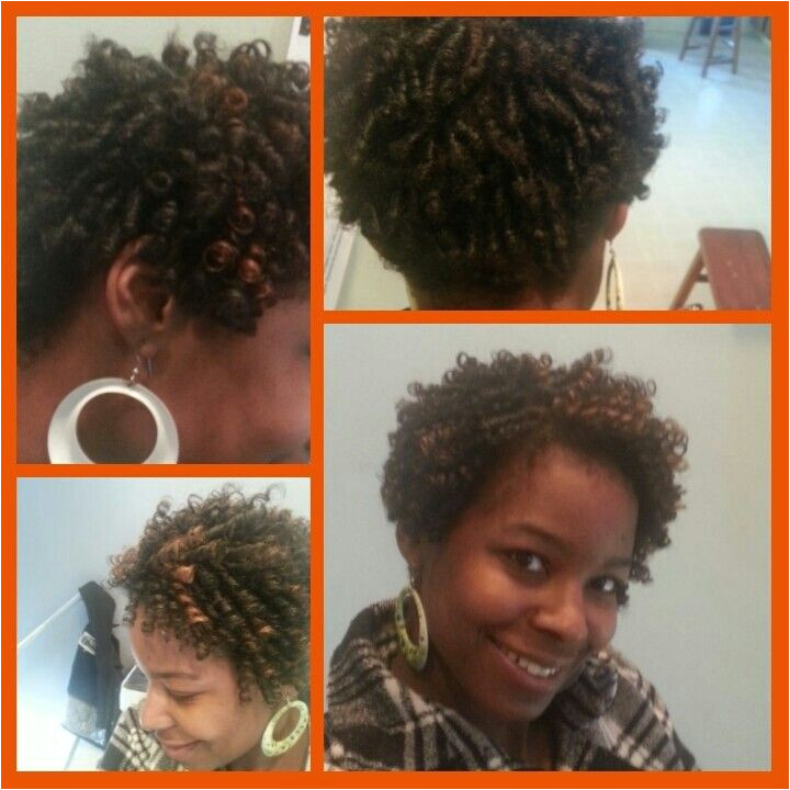 Straw set on short bob naturalhair noheatcurls